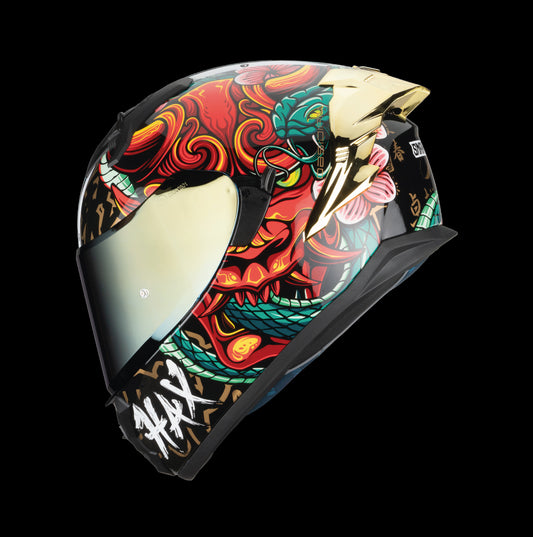 OBSIDIAN SNAKE DEMON RED HELMET | Glossy Finish