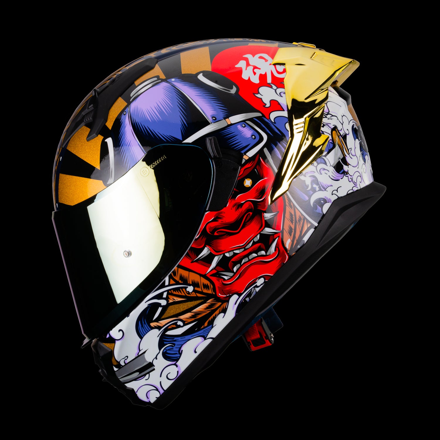 OBSIDIAN SAMURAI RED HELMET | Glossy Finish