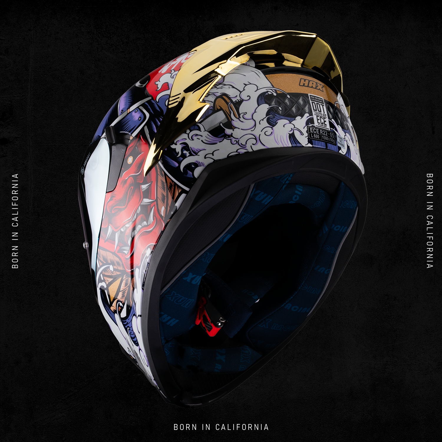 OBSIDIAN SAMURAI RED HELMET | Glossy Finish