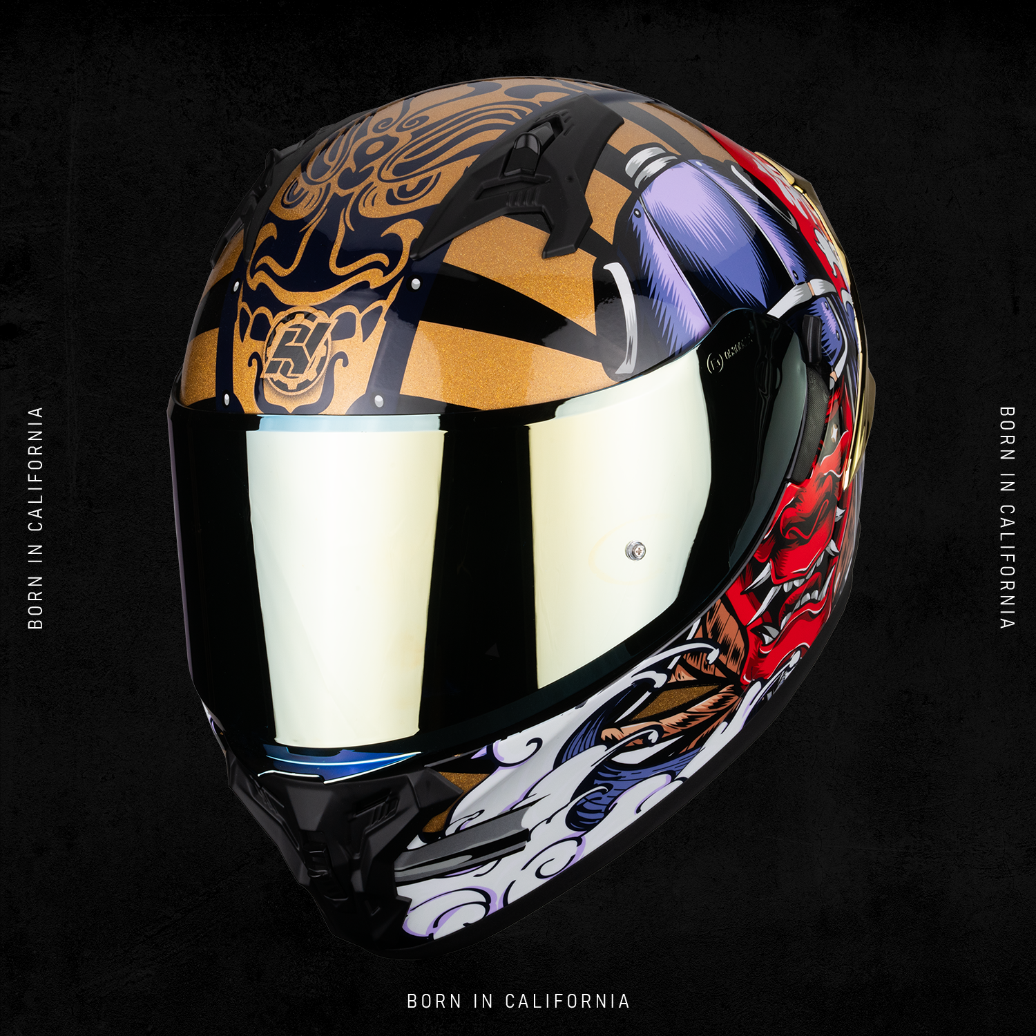 OBSIDIAN SAMURAI RED HELMET | Glossy Finish