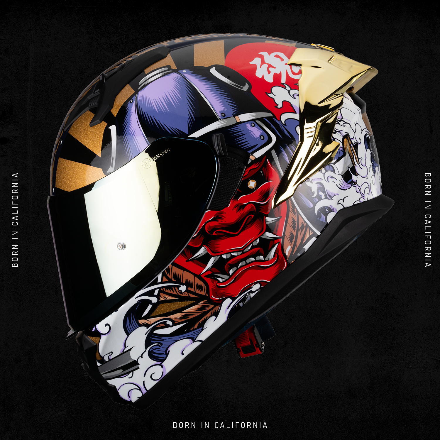 OBSIDIAN SAMURAI RED HELMET | Glossy Finish