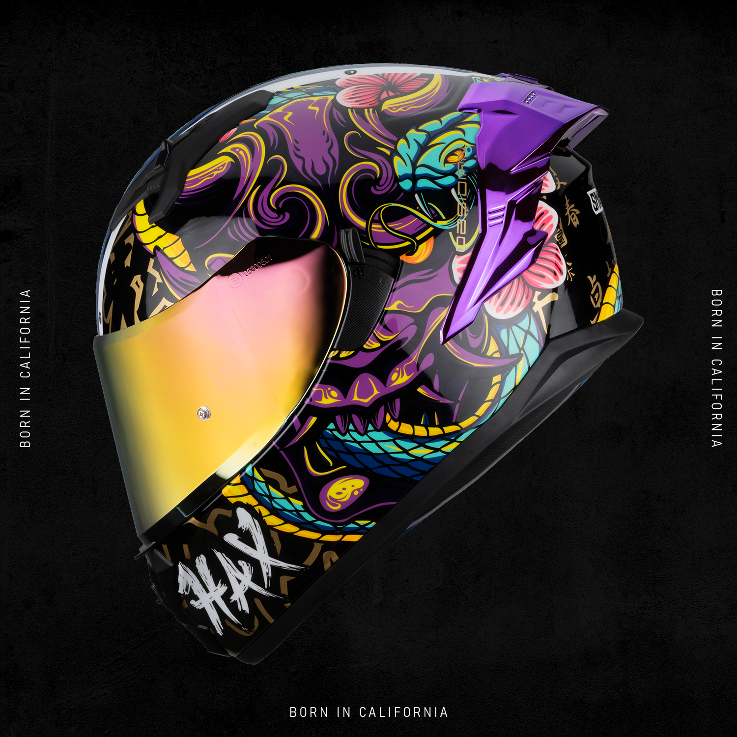 OBSIDIAN SNAKE DEMON RED HELMET | Glossy Finish