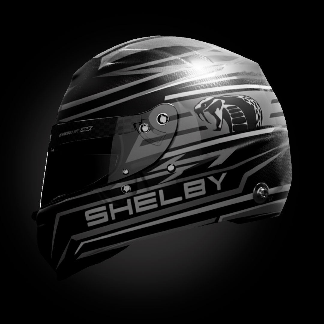 SHELBY RACING HELMETS MATTE FINISH | SUPER SNAKE SILVER